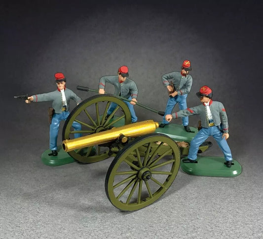 W. BRITAINS TOY SOLDIERS 52106 NAPOLEON CANNON & 4 CONFEDERATE ARTILLERY CREW