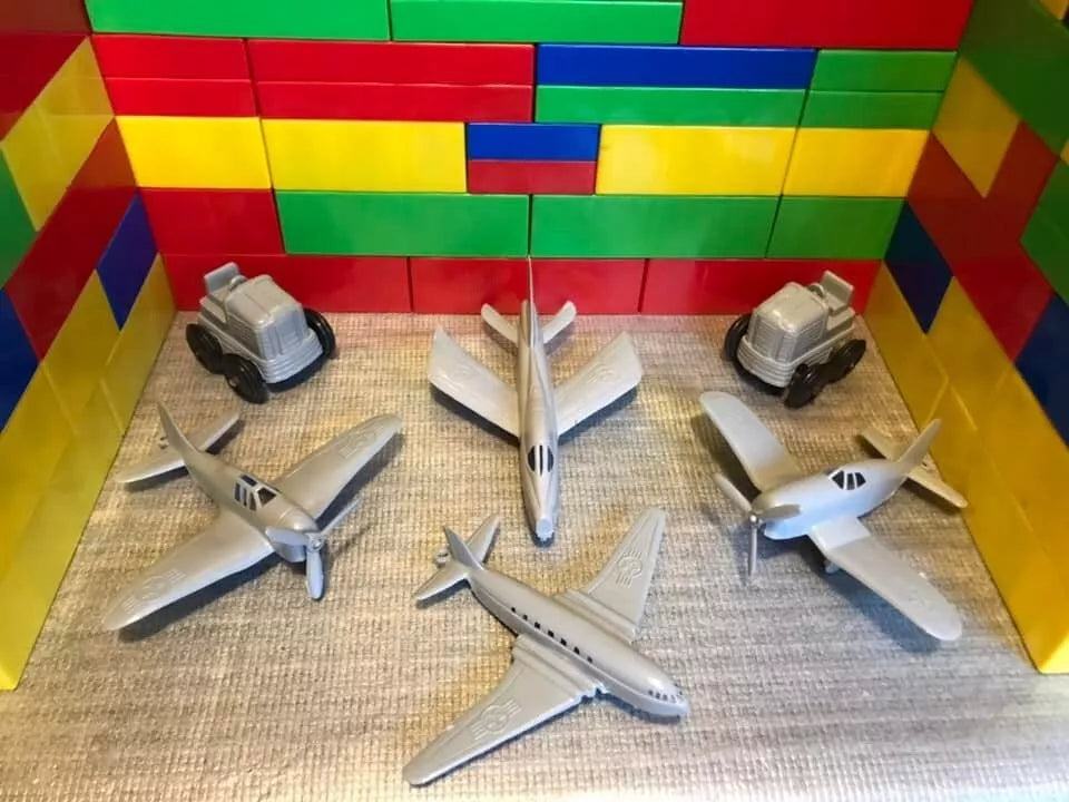 MARX TOYS RECAST AIRPLANES FROM THE TRAINING CENTER PLAYSET (6 PIECES)