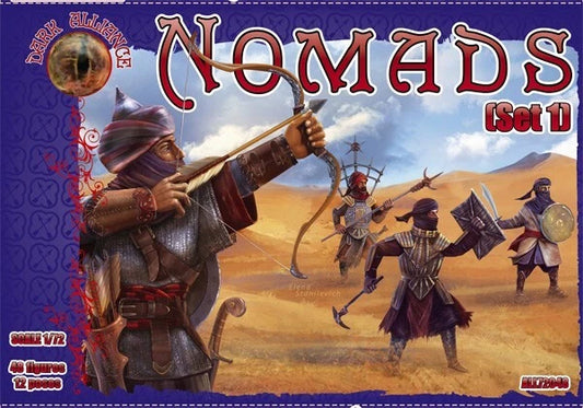DARK ALLIANCE 1:72 FANTASY SET ALL72048 NOMADS SET 1 (BLUE) 48 FIGURES/12 POSES