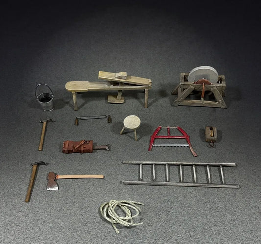 BRITAINS DIORAMA ACCESSORIES 53038 18TH - 19TH CENTURY FARM TOOL SET NO.2