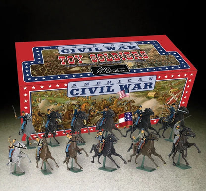 BRITAINS SUPER DEETAIL PLASTIC 17827 18 PIECE AMERICAN CIVIL WAR CAVALRY SET