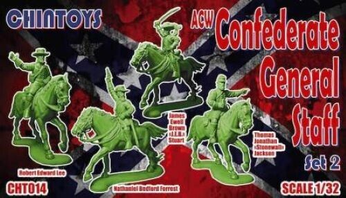 CHINTOYS CHT014 AMERICAN CIVIL WAR CONFEDERATE GENERAL STAFF MOUNTED SET 2