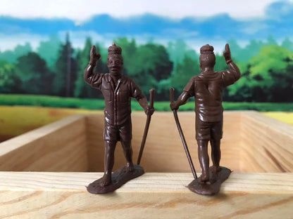 MARX TOYS RECAST 54 MM DAKTARI AFRICAN PLAYSET REISSUE-16 FIGURES- BROWN