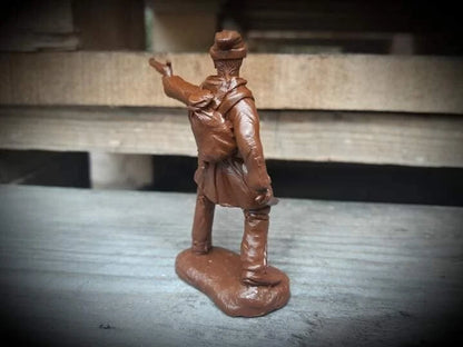 ELASTOWIT NEW ERA RUBBER  54 MM TECUMSEH'S WAR CANADIAN TRAPPERS (3 FIGURES)