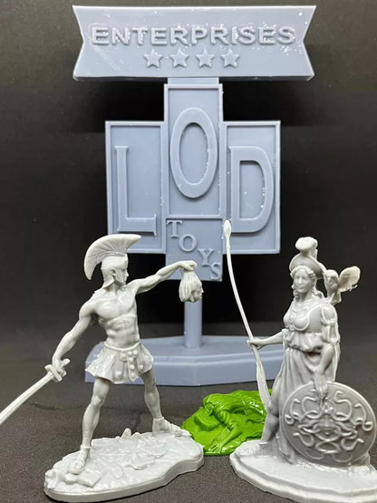 LOD Enterprises Plastic Figure Sets Bronze Age Heroes LOD 046 ARES AND ATHENA