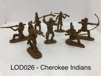 LOD Enterprises Barzso Plastic Figure Set LOD 026 CHEROKEE INDIANS--7 FIGURES