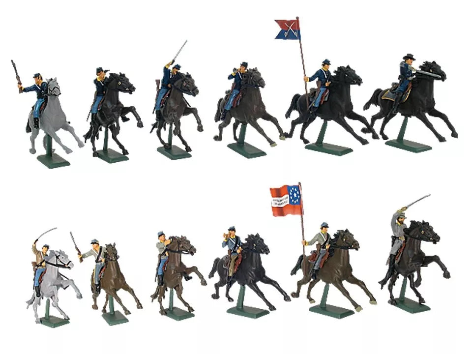 BRITAINS SUPER DEETAIL PLASTIC 17827 18 PIECE AMERICAN CIVIL WAR CAVALRY SET