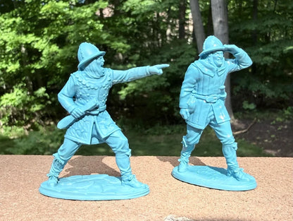 LOD Enterprises Plastic Figure Set LOD101 MEDIEVAL SIEGE CREW (BLUE) 7 FIGURES