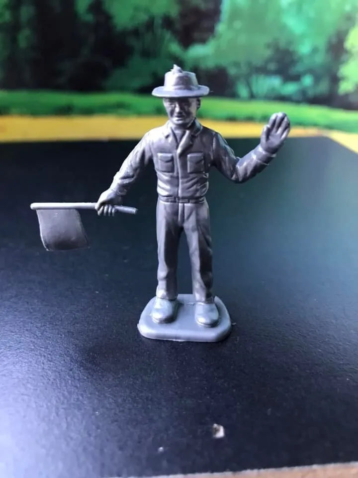 MARX TOYS RECAST 54 MM CONSTRUCTION WORKER PLAYSETREISSUE-16 FIGURES-SILVER GREY