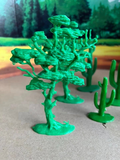 REL RECAST TREES & CACTUS SET REISSUE- 8 PIECES (GREEN)