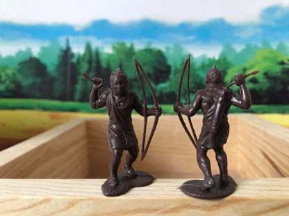 MARX TOYS RECAST 54 MM DAKTARI AFRICAN PLAYSET REISSUE-16 FIGURES- BROWN