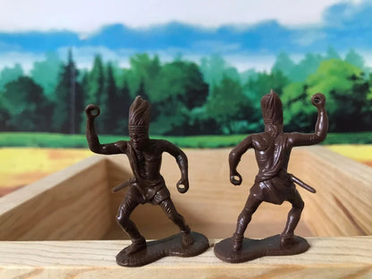 MARX TOYS RECAST 54 MM DAKTARI AFRICAN PLAYSET REISSUE-16 FIGURES- BROWN