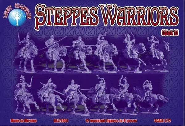 DARK ALLIANCE 1:72 FANTASY SET ALL72051 STEPPES WARRIORS SET 1 DARK BROWN