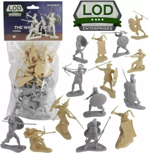 LOD Enterprises Plastic Figure Sets LOD001 The War At Troy Infantry Gray and Tan