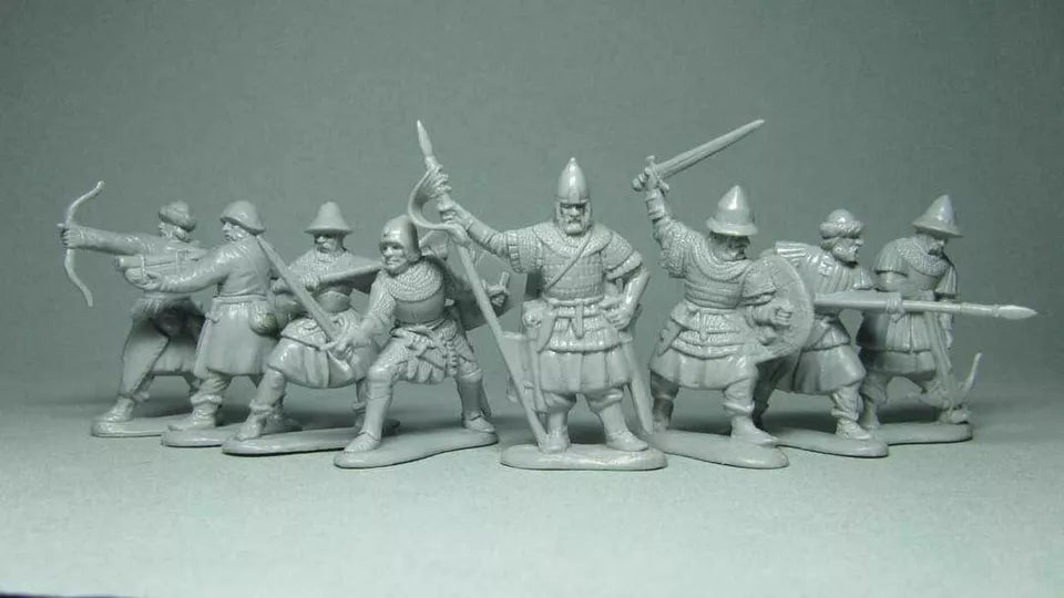 KIT SOLDIERS 1:32 X1V-XV MEDIEVAL UKRAINIAN WARRIORS (COLORS VARY) 8 FIGURES