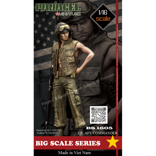 PARACEL MINIATURES MODERN WAR BIG SCALE SERIES BS 1605 1:16 US AFV COMMANDER