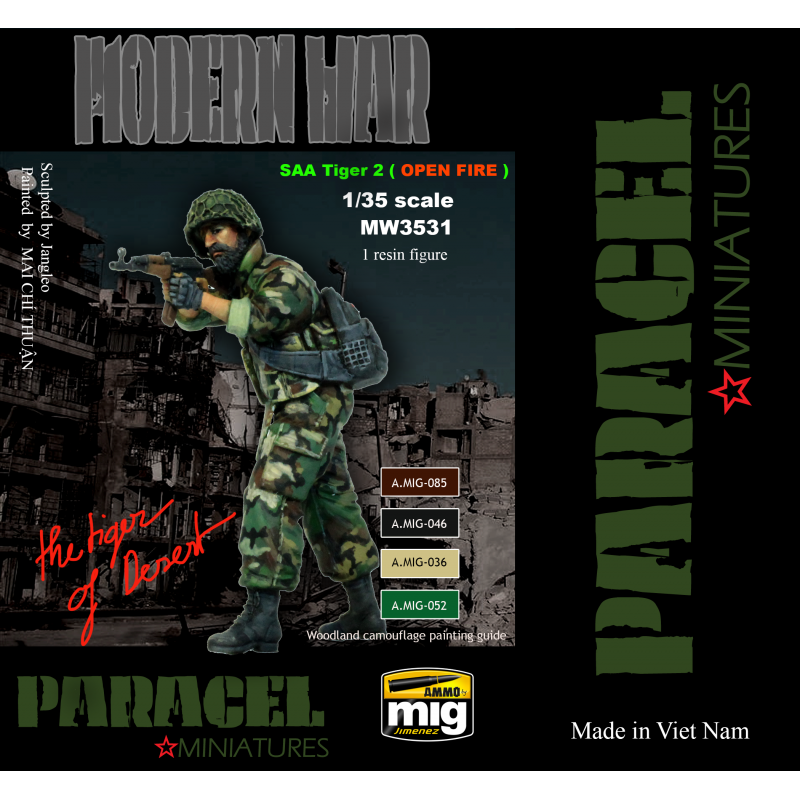 PARACEL MINIATURES MODERN WAR SERIES MW3531  SAA TIGER 2 "OPEN FIRE" (1 FIGURE)