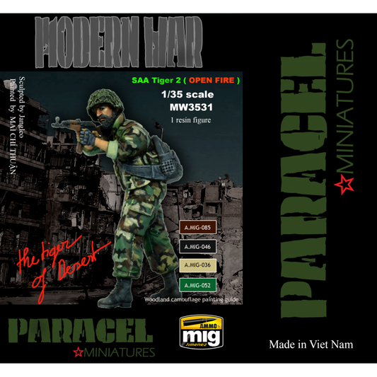 PARACEL MINIATURES MODERN WAR SERIES MW3531  SAA TIGER 2 "OPEN FIRE" (1 FIGURE)