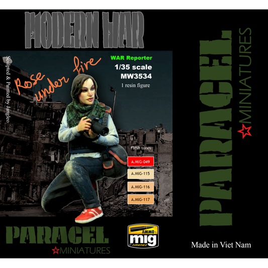 PARACEL MINIATURES  1:35 MODERN  SERIES MW3534 WAR REPORTER  (1 RESIN FIGURE)