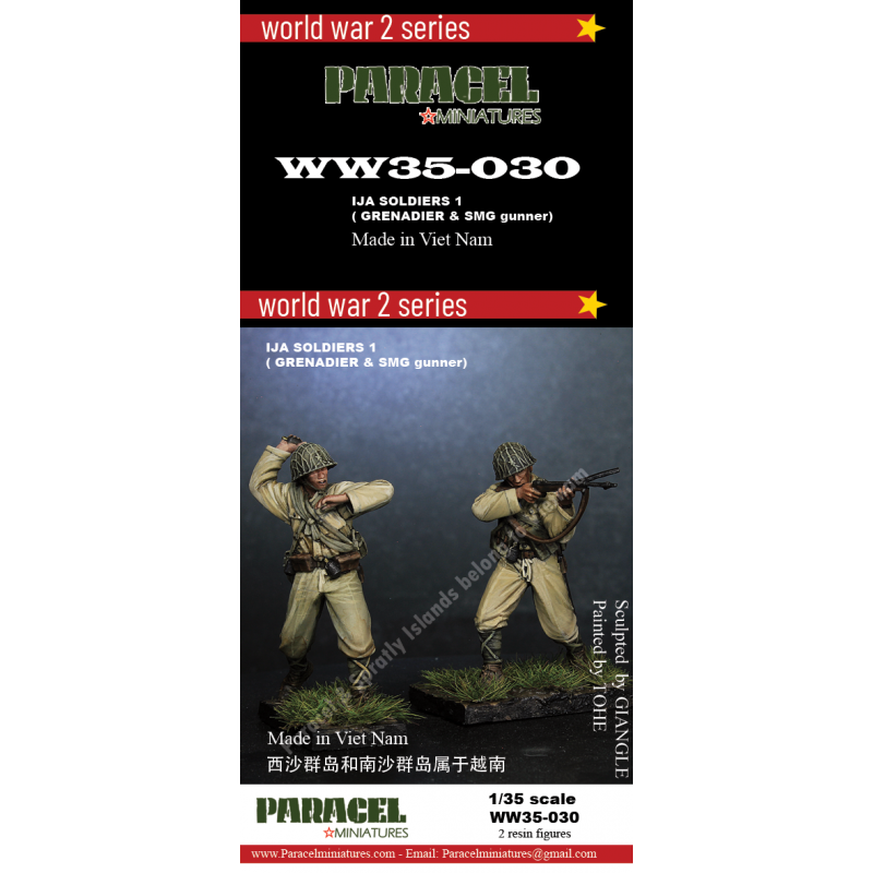 PARACEL MINIATURES 1:35 WWII SERIES SET WW35-030 IJA SOLDIERS 1- (2 FIGURES)