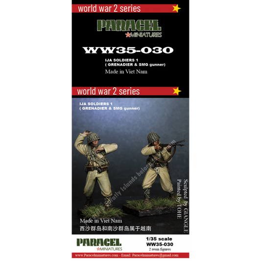 PARACEL MINIATURES 1:35 WWII SERIES SET WW35-030 IJA SOLDIERS 1- (2 FIGURES)