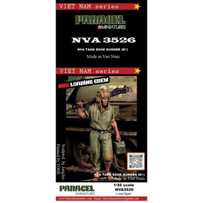 PARACEL MINIATURES VIETNAM SERIES NVA3526 NVA TANK LOADING CREW (DSHK GUNNER) DO