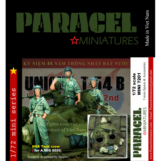 PARACEL MINIATURES 1:72 MINI SERIES VIETNAM MINI7201 NVA TANK CREWS (3 FIGURES)
