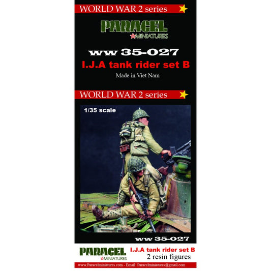 PARACEL MINIATURES 1:35  WWII SERIES SET WW35-027 IJA TANK RIDER B (2 FIGURES)