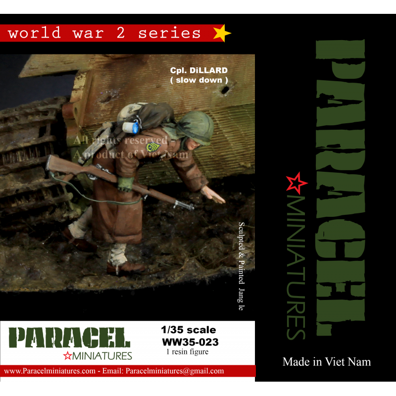 PARACEL MINIATURES WWII SERIES SET WW35-023 US GI CPL. DILLARD (SLOW DOWN)