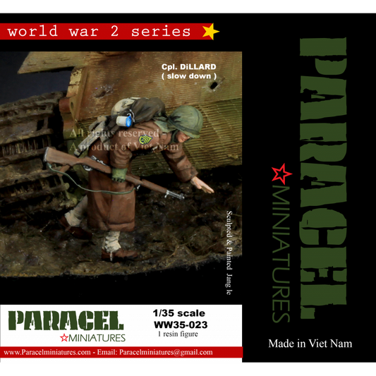 PARACEL MINIATURES WWII SERIES SET WW35-023 US GI CPL. DILLARD (SLOW DOWN)