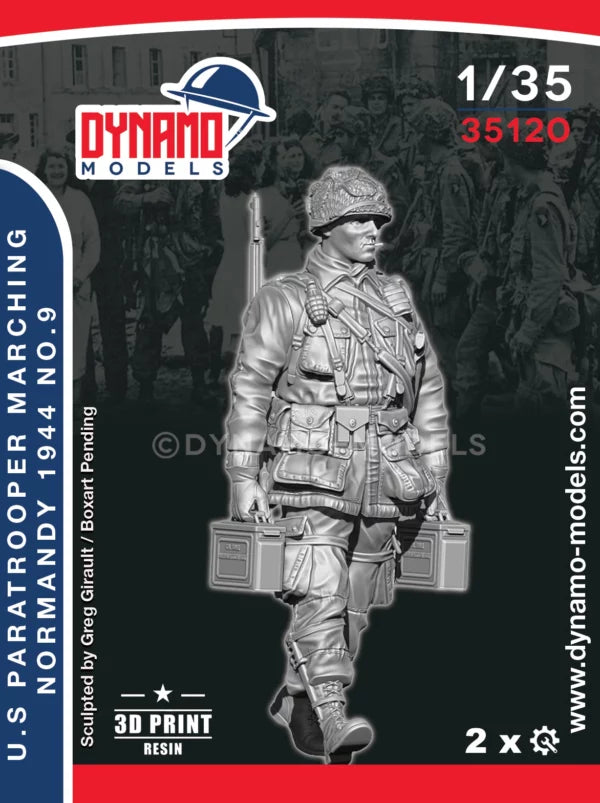 DYNAMO MODEL 35120 WWII U.S. PARATROOPER MARCHING NO. 9 NORMANDY 1944