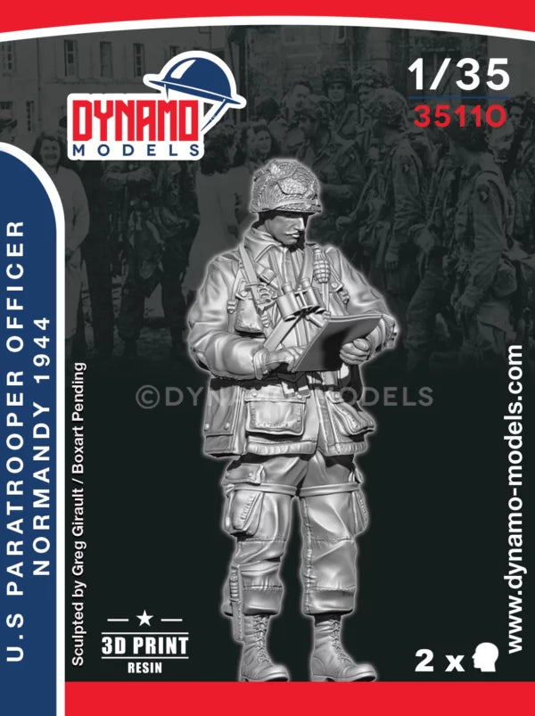 DYNAMO MODEL 35110 WWII U.S. PARATROOPER OFFICER CHECKING MAP, NORMANDY 1944