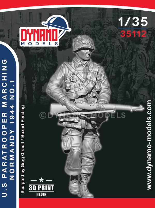 DYNAMO MODEL 35112 WWII U.S. PARATROOPER "RIFLEMAN" MARCHING NO. 1 NORMANDY 1944